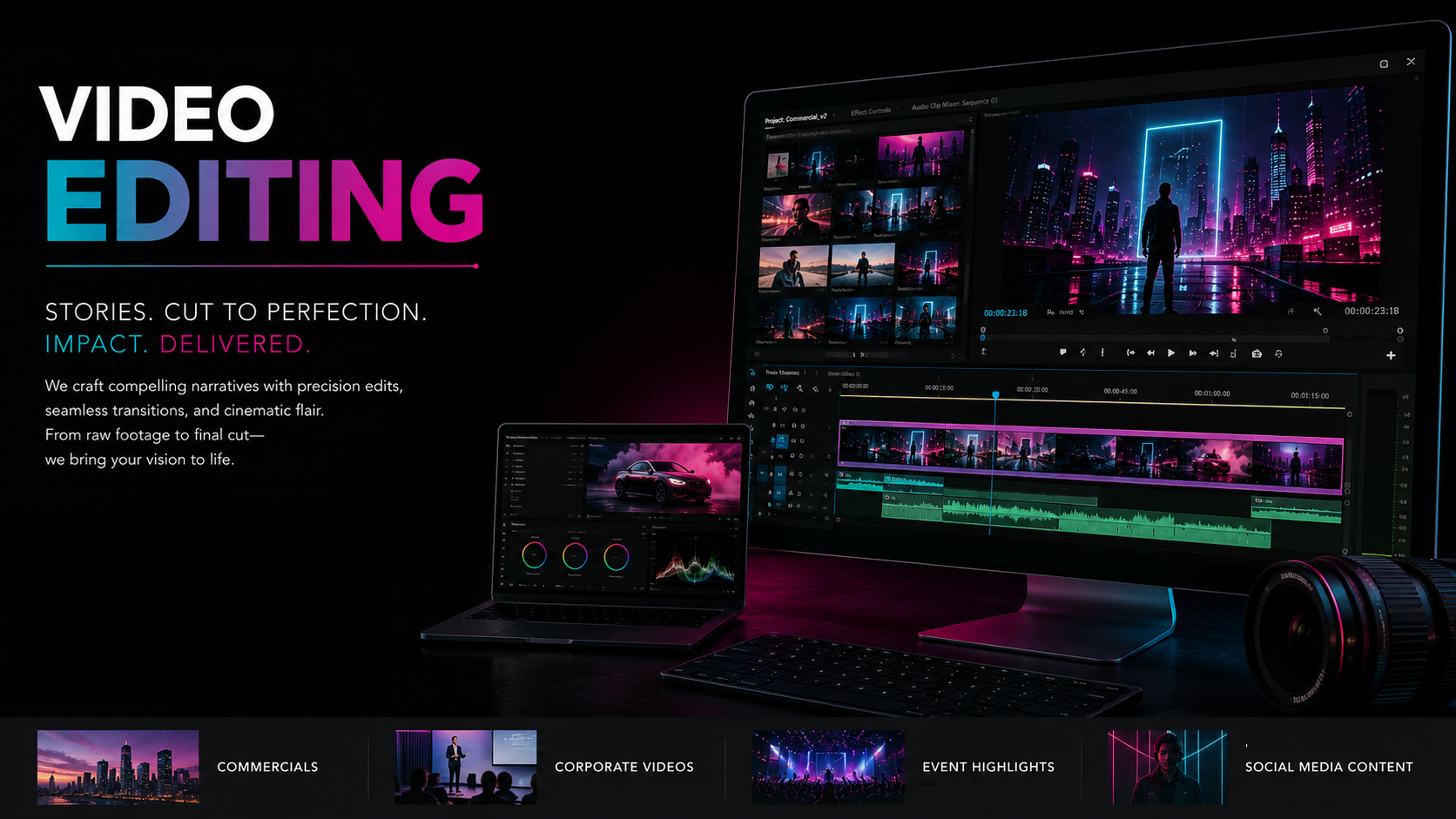 Video Editing & Post — KV Digitals service